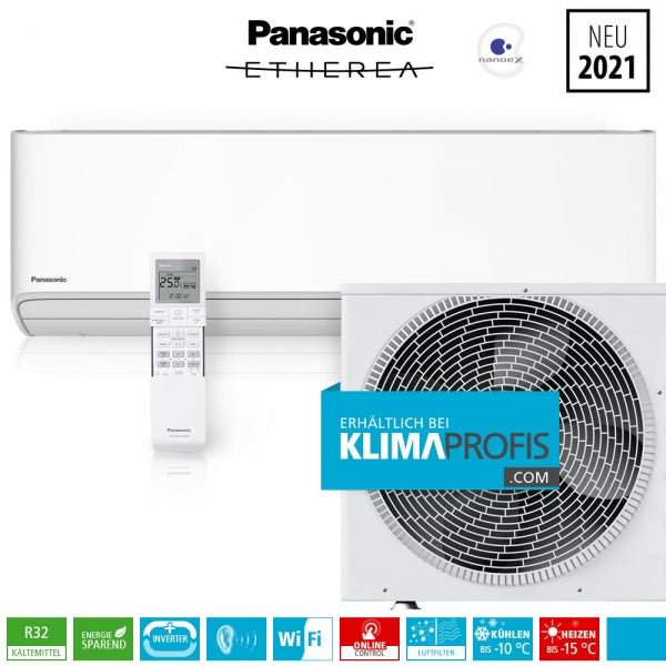 Panasonic Etherea CS-XZ25XKEW/CU-Z50XKE Κλιματιστικό Inverter  A+++/A+++ με WiFi Silver